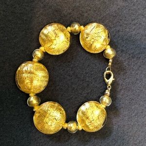 Jewelry - Vintage gold/yellow sparkly glass beaded bracelet Jewelry - Vintage gold/yellow sparkly glass beaded bracelet